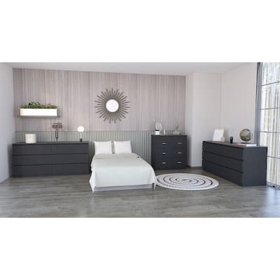 Medway 3 Piece Bedroom Set, 2 Cocora 6 Drawer Double Dressers + Capri Three Drawer Dresser