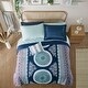 preview thumbnail 2 of 5, Full boho comforter set navy sheet set polyester bed sheets
