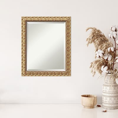 Beveled Wood Wall Mirror - Florentine Gold Frame - Florentine Gold