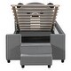 preview thumbnail 5 of 9, Twin Size Upholstered Daybed with Bear Shaped Headboard, Hydraulic System and Breathable Mesh Fence, Gray