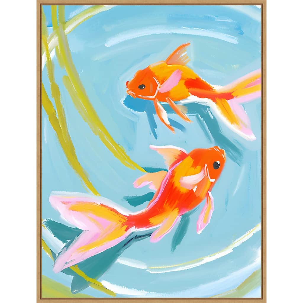 Golden Pond Dance by Ohkimiko Framed Canvas Wall Art Print