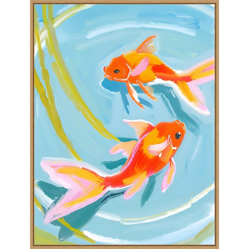 Golden Pond Dance by Ohkimiko Framed Canvas Wall Art Print