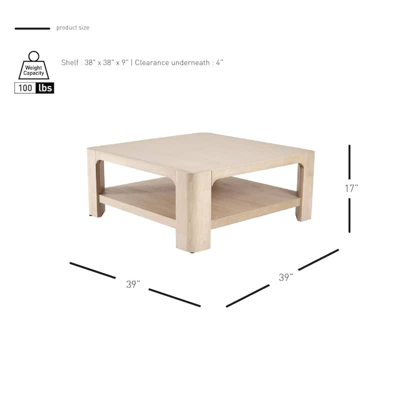NPD Furniture Trevin Coffee Table with Open Shelf