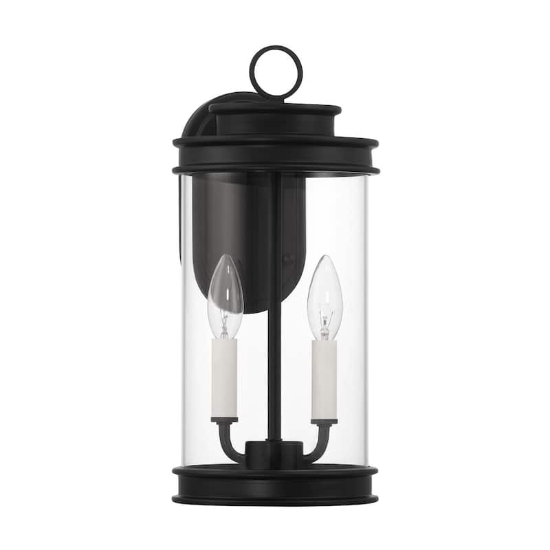 Englewood 2-Light Outdoor Wall Lantern in Matte Black - Matte Black