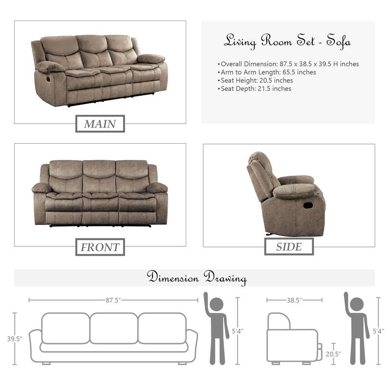 Ember 3-Piece Living Room Reclining Set
