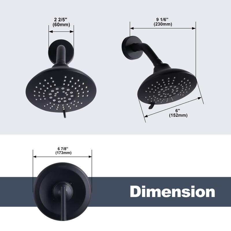 WOWOW 5-Patterns Wall Mount Shower Faucet with Valve
