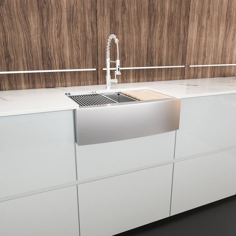 30x21 Inch Single Rectangular Farmhouse Apron Front Kitchen Sink