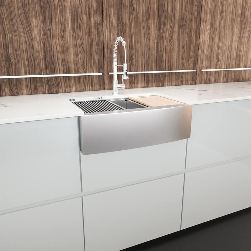 33x21 Inch Single Bowl Farmhouse Apron Front Kitchen Sink