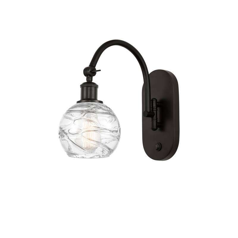 Innovations Lighting Ballston Athens Deco Swirl - 1 Light 6" Sconce - Arm Swivels Side To Side - Oil Rubbed Bronze/Clear Deco Swirl