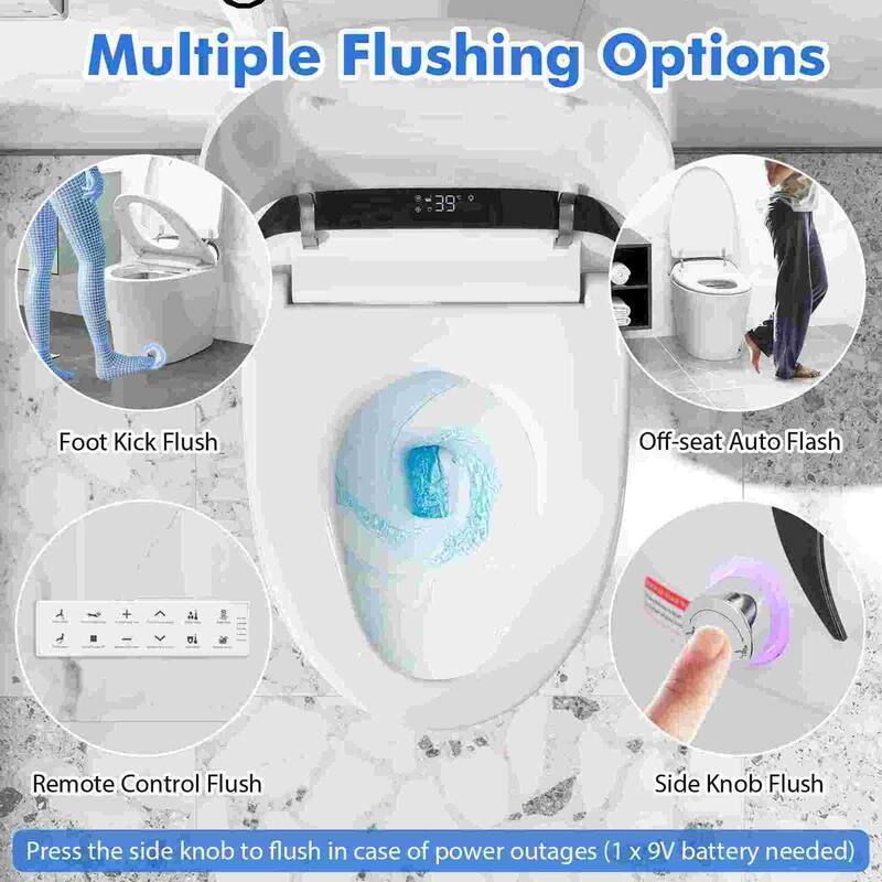 Costway Smart Toilet with LED Display Adjustable Heated Seat Dryer - See Details
