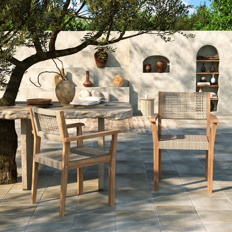 Christopher Knight Home - Amaris Sturdy and Stylish Outdoor Dining Chairs (Set of 2) - Teak