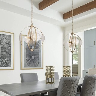 Gold orb top pendant light
