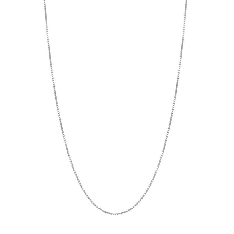 Curata 14k White Gold 0.9mm Extendable Box Chain Necklace (Lobster), 16-18"