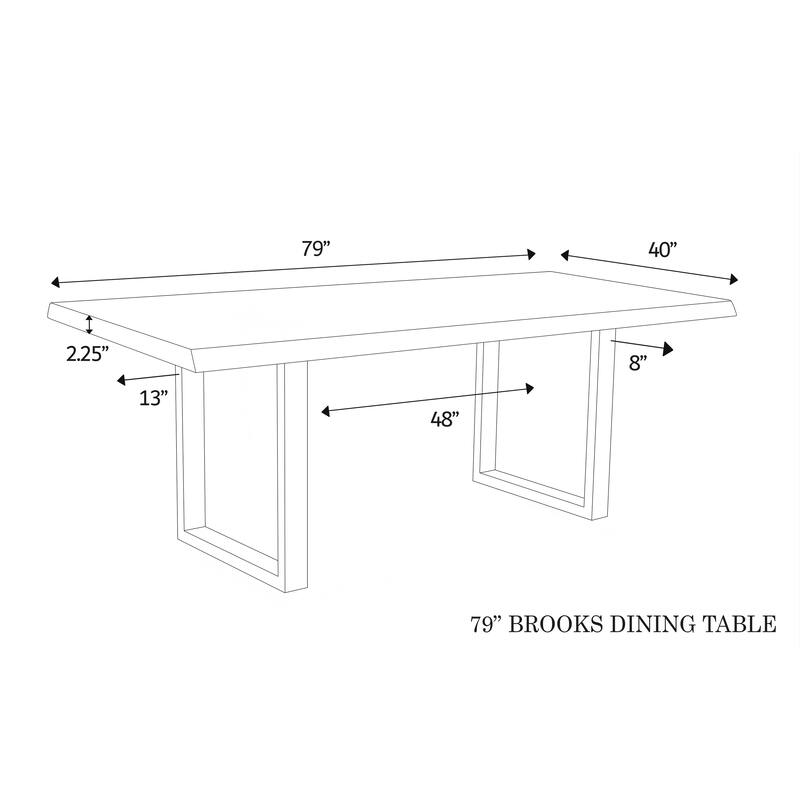 Urbia Brooks Solid Acacia Dining Table - U Base