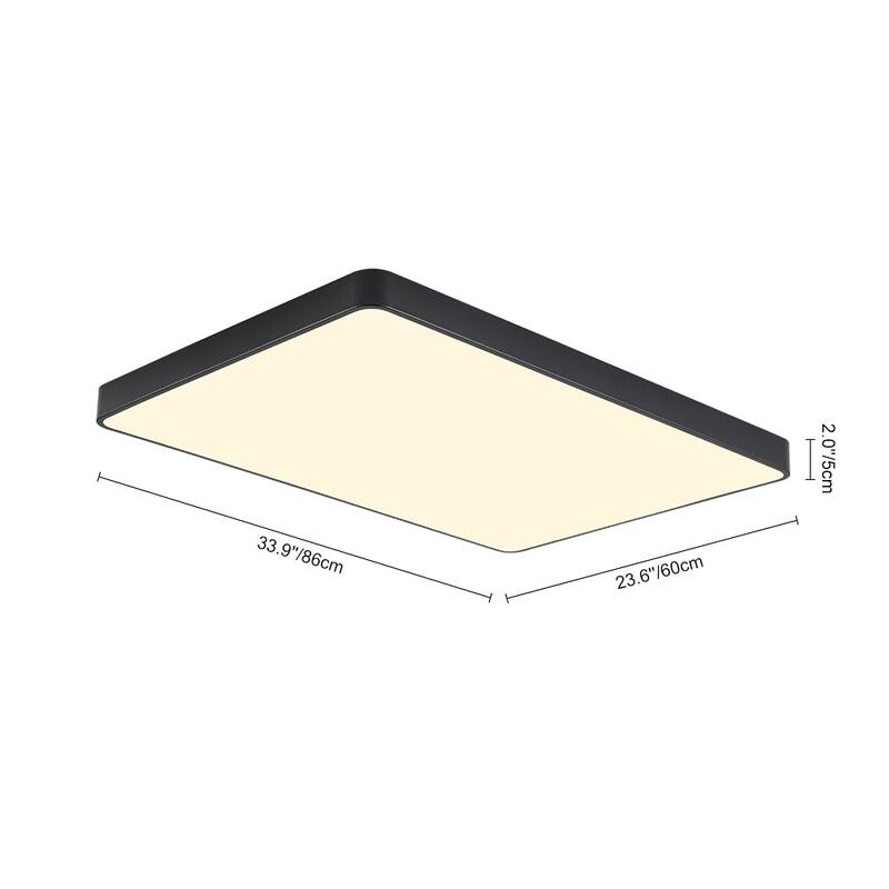Dimmable LED Wide Rectangular Flush Mount Light 33.9 in