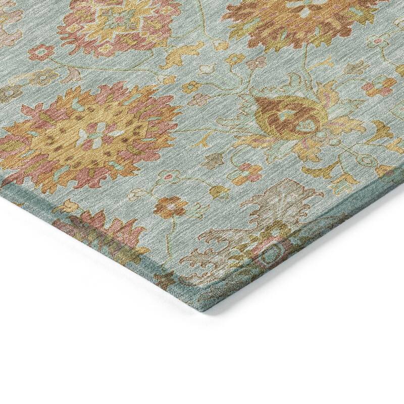 Machine Washable Indoor/ Outdoor Vintage Traditional Chantille Rug