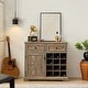preview thumbnail 1 of 9, Farmhouse Buffet Cabinet with Storage Sideboard with 2 Drawers Wine Bar Cabinet with Removable Wine Racks Storage Shelves Gray Wash 