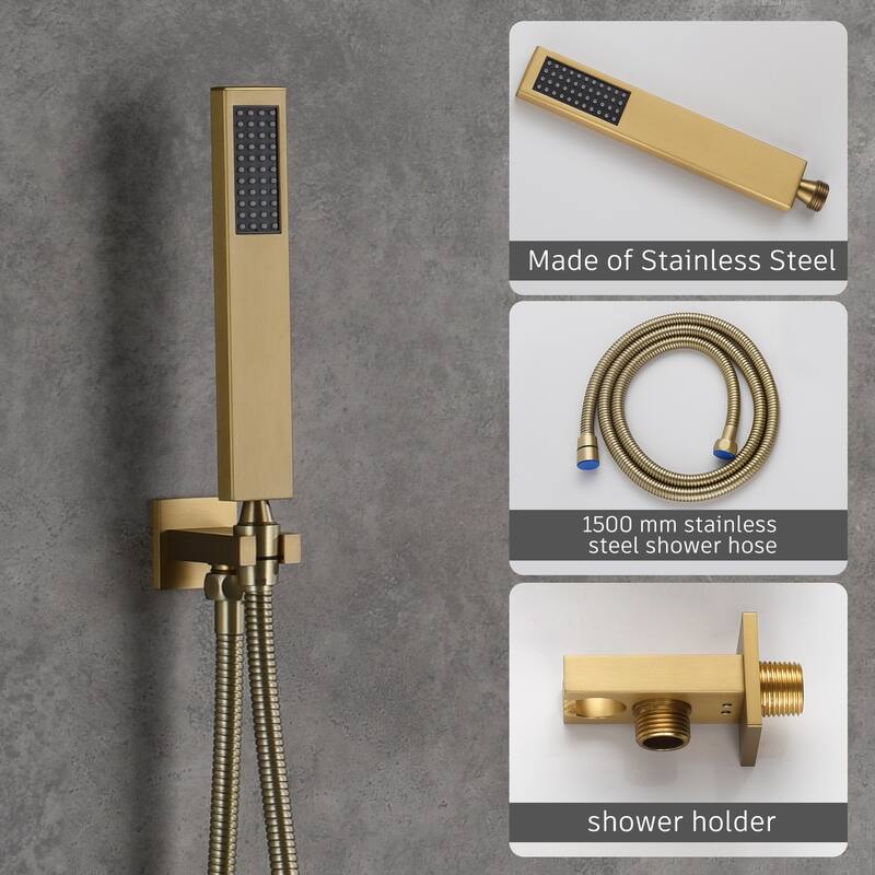 3 Function 10" Wall Mounted Dual Shower Heads Shower System With Tub Spout