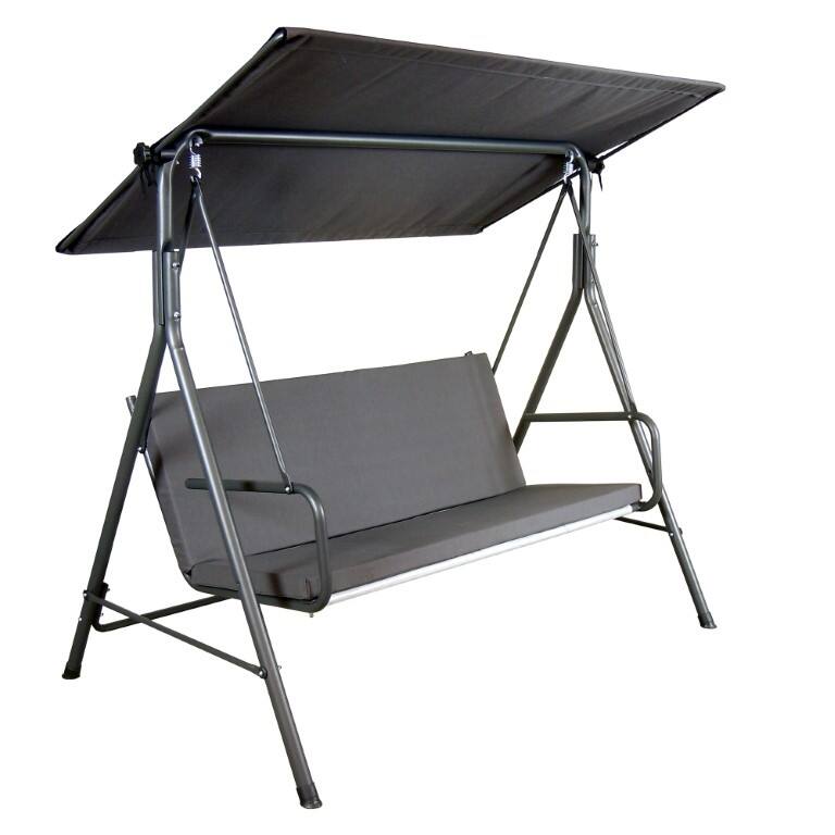 Sunjoy 2 Seat Outdoor Porch Swing with Adjustable Canopy Cushion for Patio Garden Backyard Made in Italy