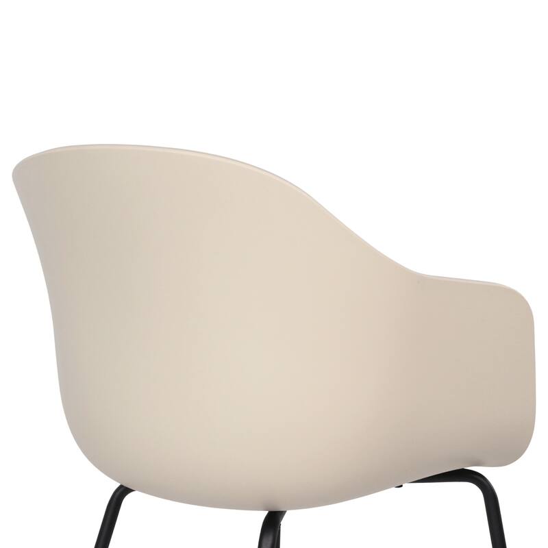 Furnish Theory Curve-K ML Indoor/Outdoor Dining Armchairs Arm Chairs w Polypropylene Shell & Powder-Coated Steel Legs (Set of 2)