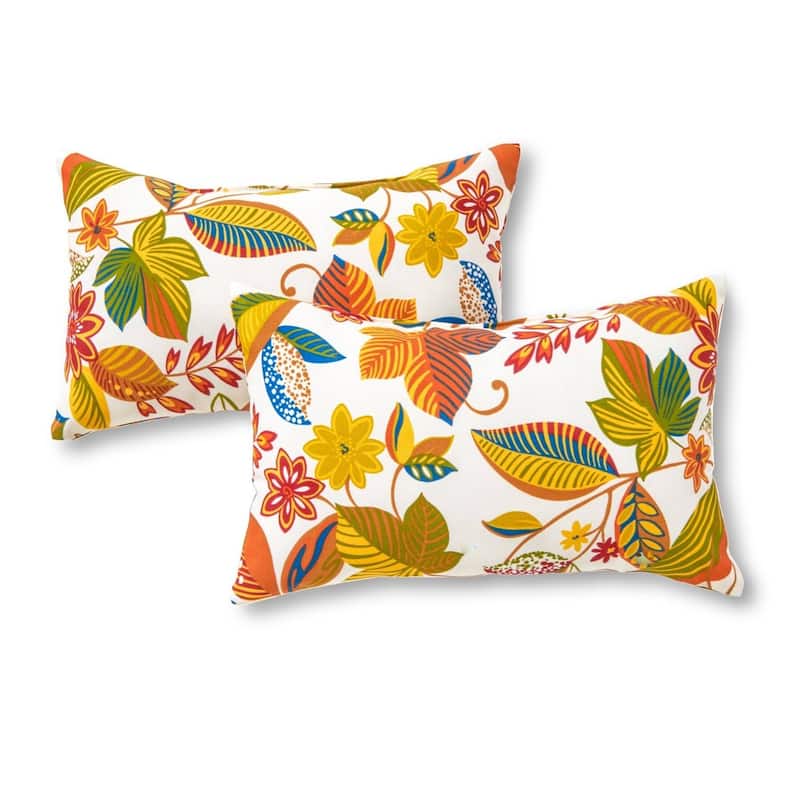 Esprit Floral 19x12-inch Rectangular Outdoor Accent Pillows (Set of 2)