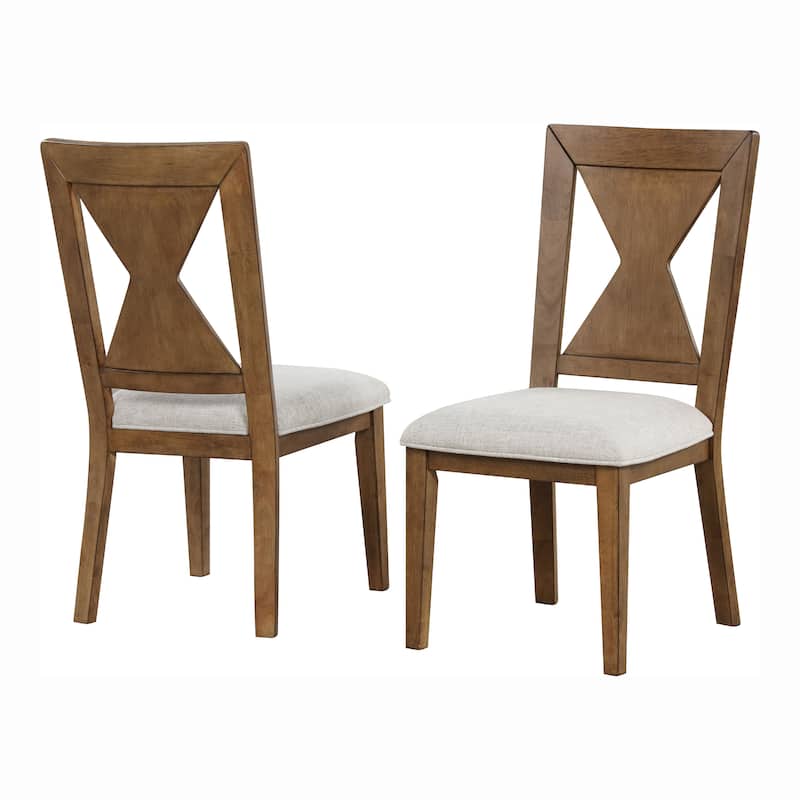 Furniture of America Yanse Farmhouse 7-Piece Rustic Oak Wood Dining Table Set