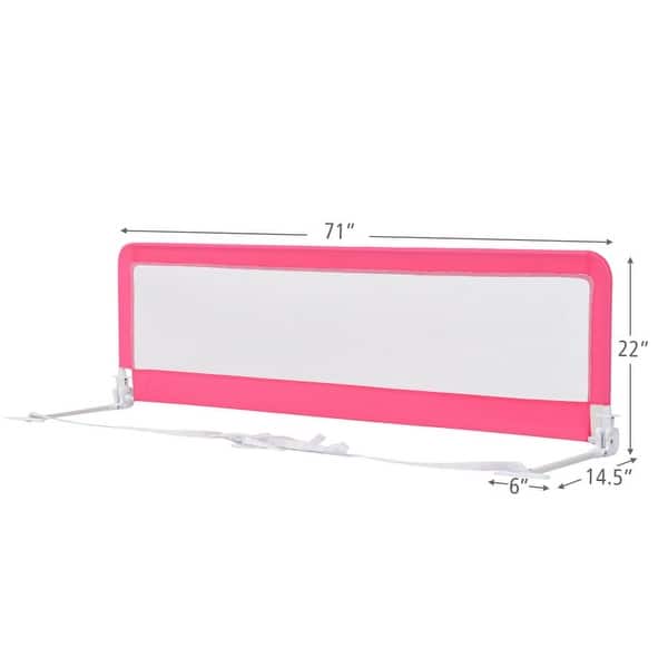 71 Inch Extra Long Swing Down Bed Guardrail with Safety Straps - 71" x 14.5" x 22"