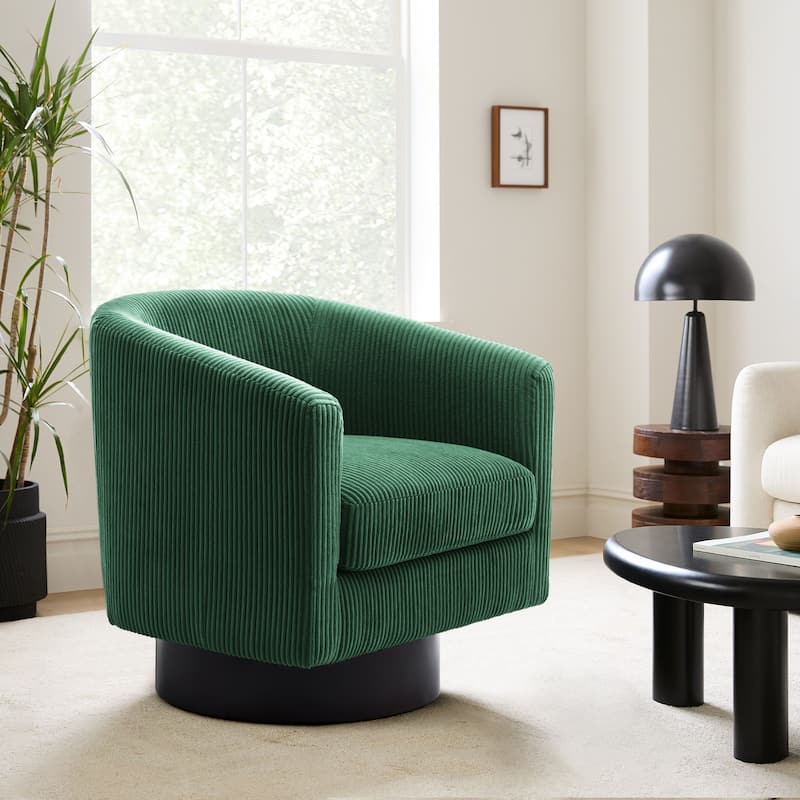 UIXE 360° Swivel Barrel Accent Chair Armchair For Living Room