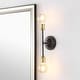 preview thumbnail 1 of 7, Grace 13.25" 2-Light Industrial Farmhouse Iron LED Vanity, Oil Rubbed Bronze/Brass Gold by JONATHAN Y