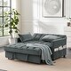 preview thumbnail 1 of 18, Loveseat Couches Chair Velvet Upholstered Sofa with Pull out Multifunctional Sofa Bed and Adjustable Backrest, Plastic Feet