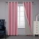 preview thumbnail 72 of 95, Deconovo Faux Linen Total Blackout with Coating Curtains (2 Panel) 52W x 108L - Pink