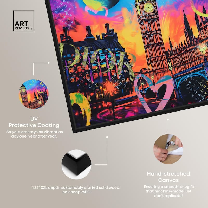 London Graffiti Canvas by Art Remedy
