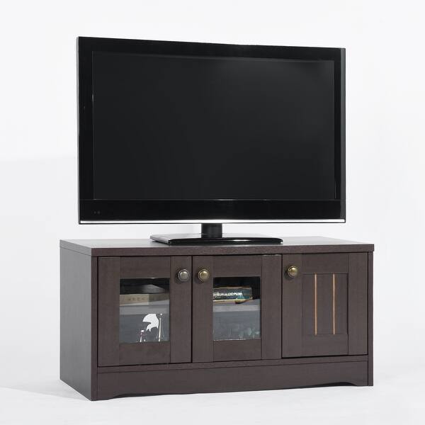 slide 1 of 8, Copper Grove Nijmegen 1-door Wood TV Stand with Glass Doors - 31 inches in width