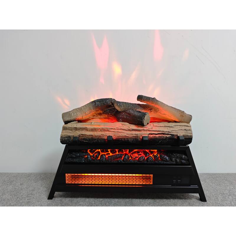 23" Infrared Electric Fireplace Log Set Insert, 1500W Heater for Indoor Use with Realistic Flame Effect and Remote Control