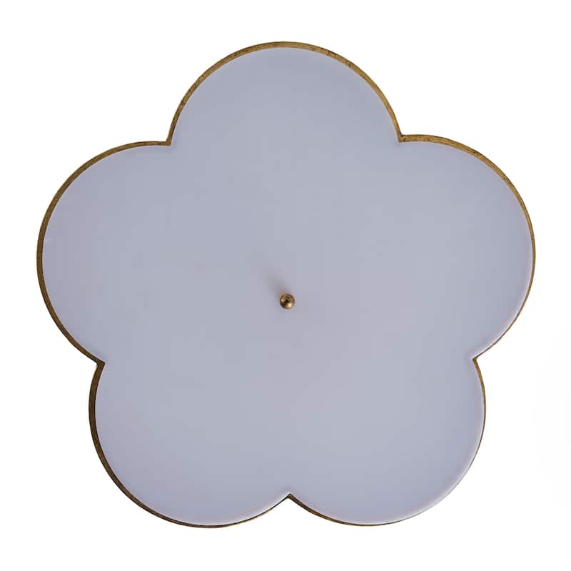 Vintage Distressed Gold 3-Light Flower Semi-Flush Mount Ceiling Light - 19.7-inch W x 9.3-inch H
