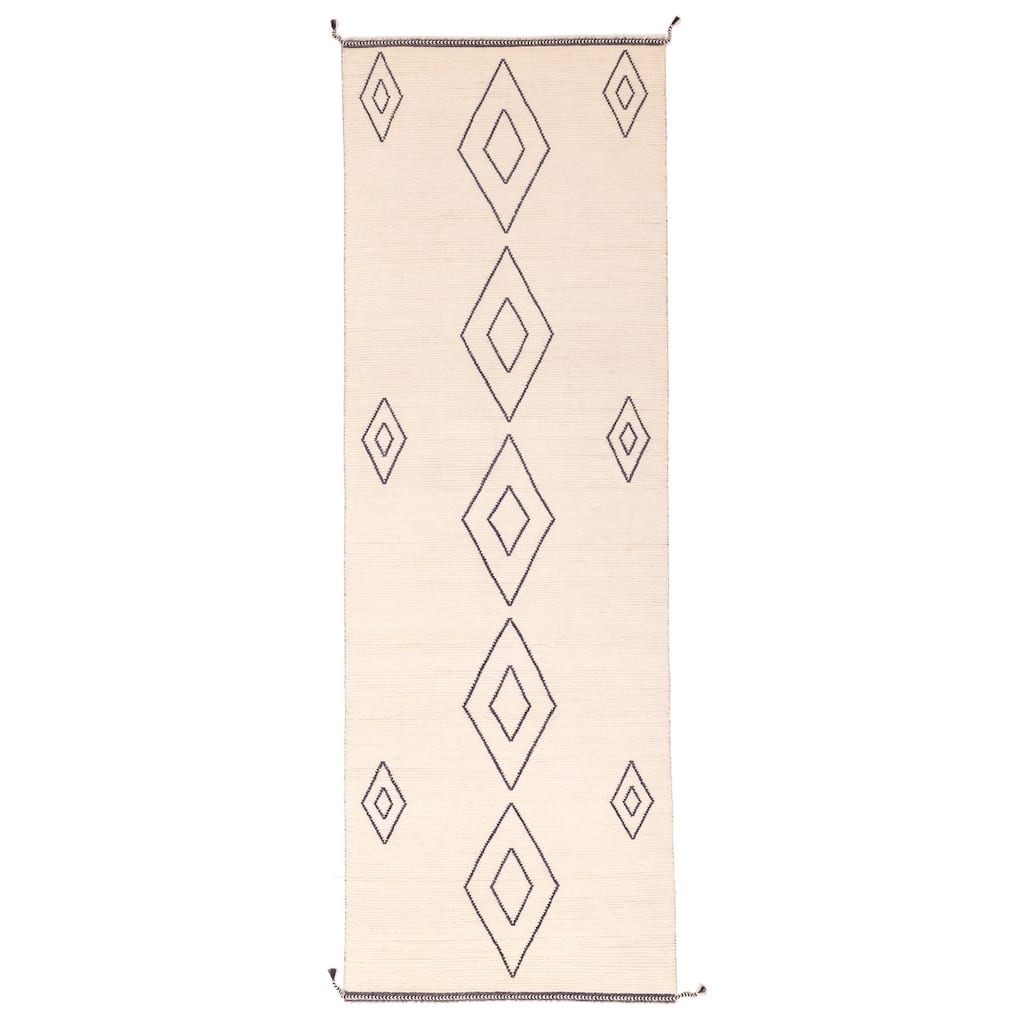 ECARPETGALLERY Hand-knotted Pak Finest Marrakesh Cream Wool Rug - 4'2 x 12'3