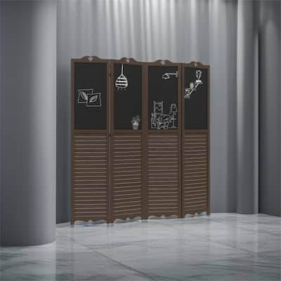 4-Panel Folding Room Divider with Blackboard
