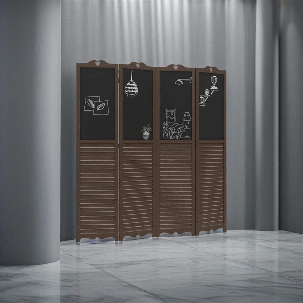 4-Panel Folding Room Divider with Blackboard