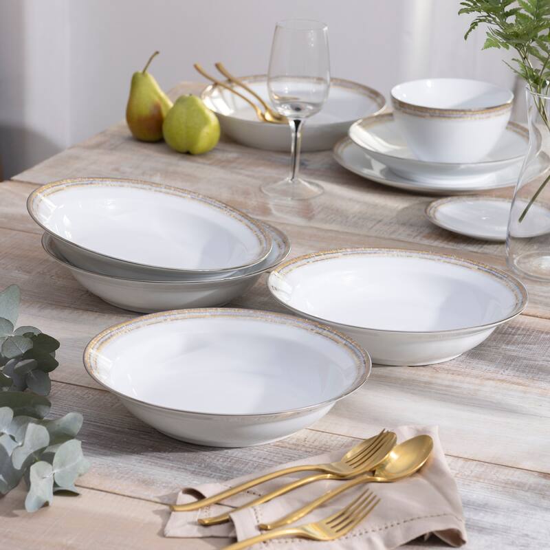 Raylan Set of 4 Rim Dinner Bowls, 10", 25 oz.