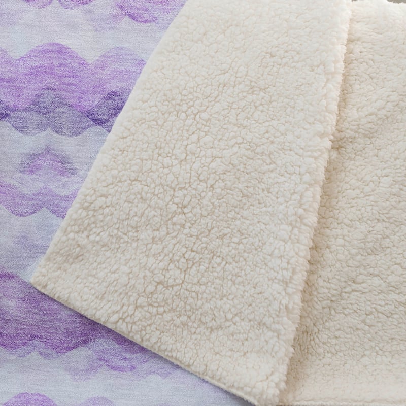 Premium Machine Washable ASB195 Ombre Stripes Sherpa Throw Blanket