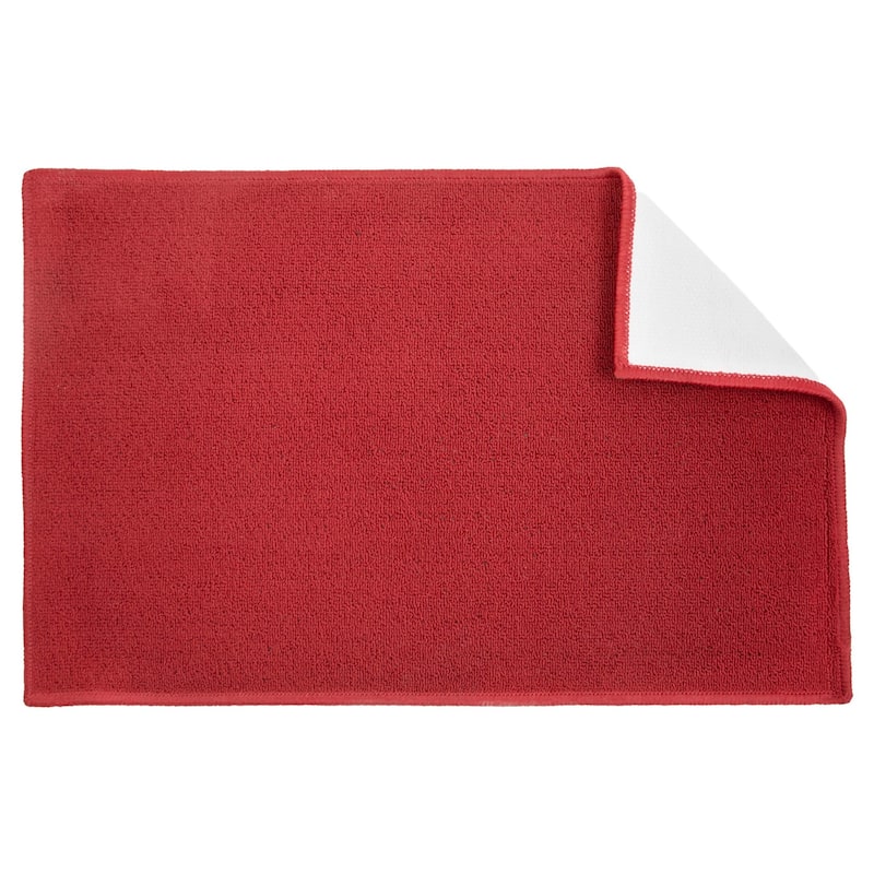 The Sloppy Chef Solid Skid-Resistant Kitchen Rug - 20x30 - Red