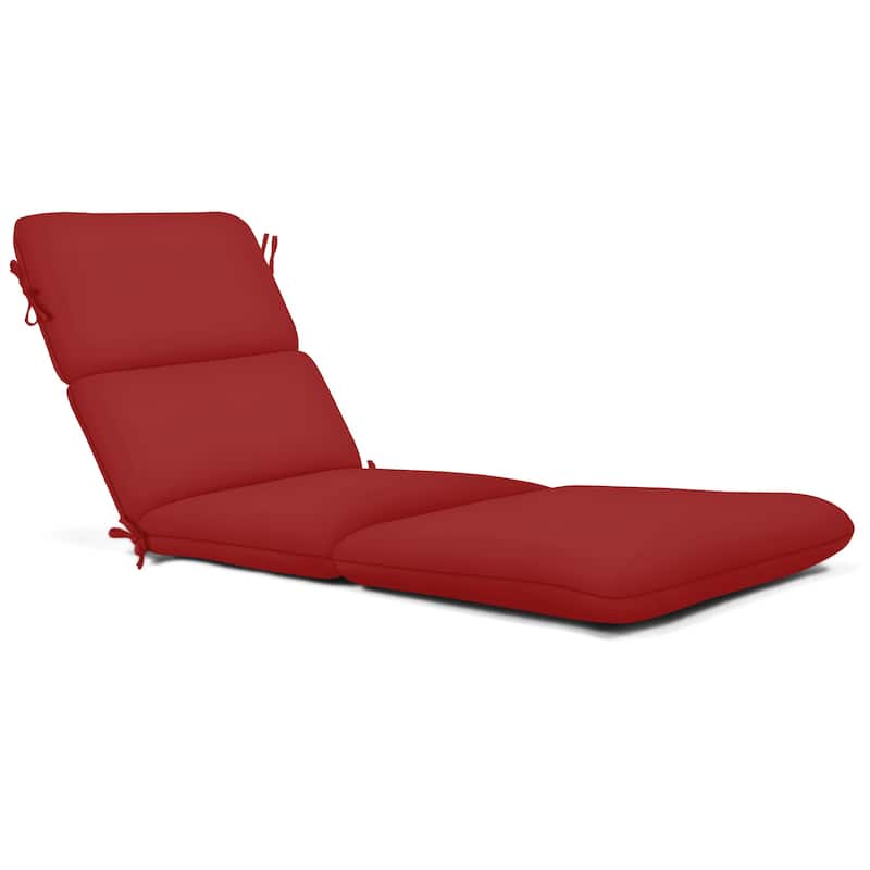Casual Cushion Sunbrella® Fabric 1-Piece Outdoor Chaise Cushion, 22.5"W x 74"L - 22.5"W x 74"L - Canvas Jockey Red