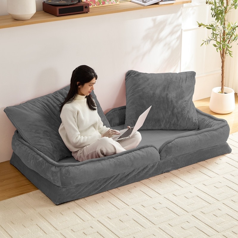 Versatile Foldable Lazy Sofa,3-in-1 Fold Small Tatami Sofa Bed,Lounge Chair Sofa, Human Friendly Pet Beds Lazy Sofa