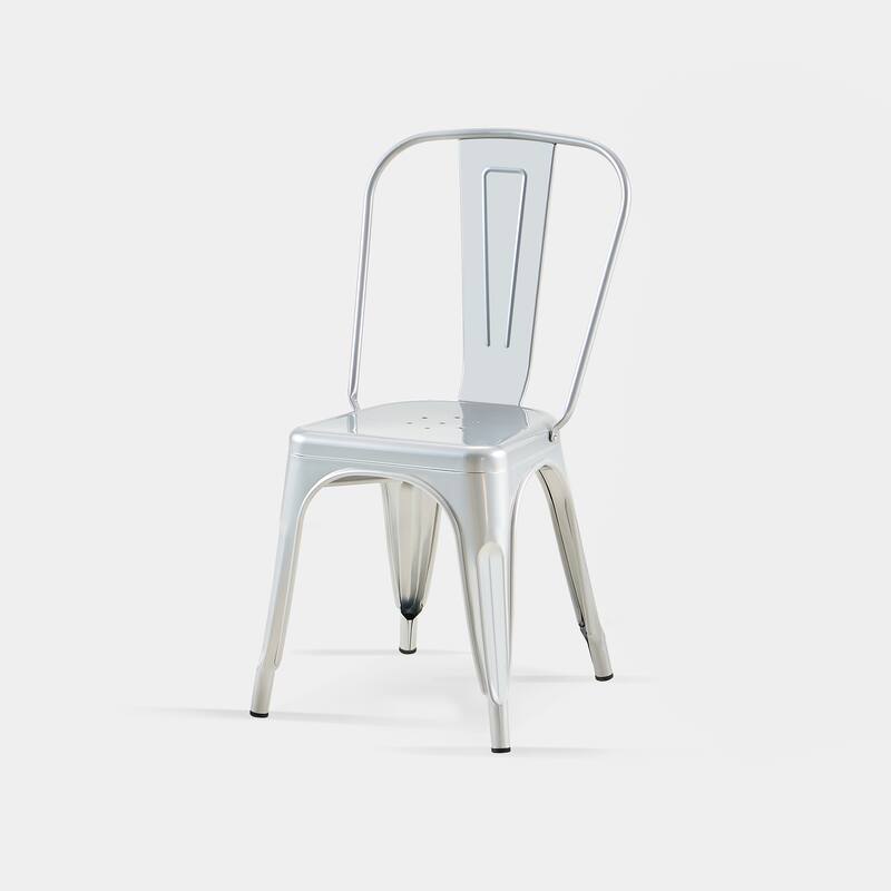 Industrial Metal 18 Inch Stackable Dining Chair Set