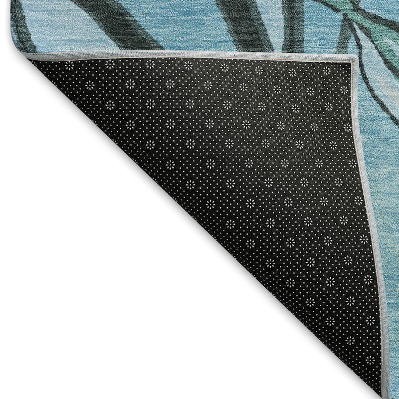 Machine Washable Indoor/ Outdoor Bird Mosaic Chantille Rug