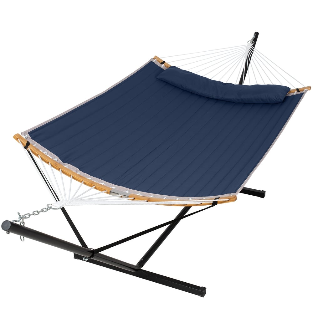 2-person Outdoor Hammock with Stand & Pillow