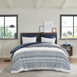 INK+IVY Mila 3 Piece Cotton Comforter Set with Chenille Tufting