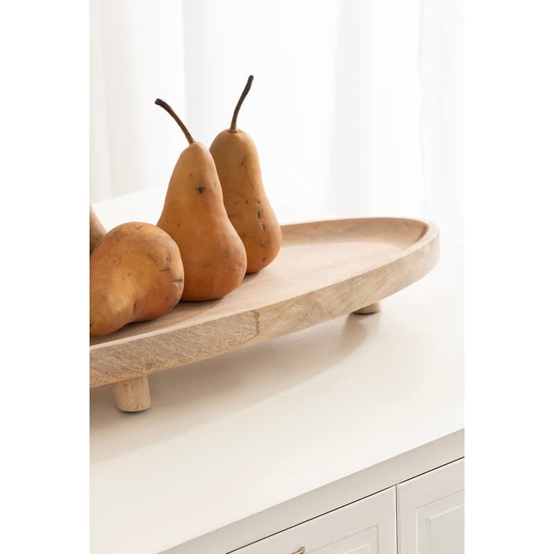 Kate and Laurel Tomaz Oval Footed Tray Wood