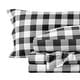 preview thumbnail 56 of 99, Bare Home Cotton Flannel Sheet Set - Velvety Soft Heavyweight California King - Buffalo Plaid - White/Black