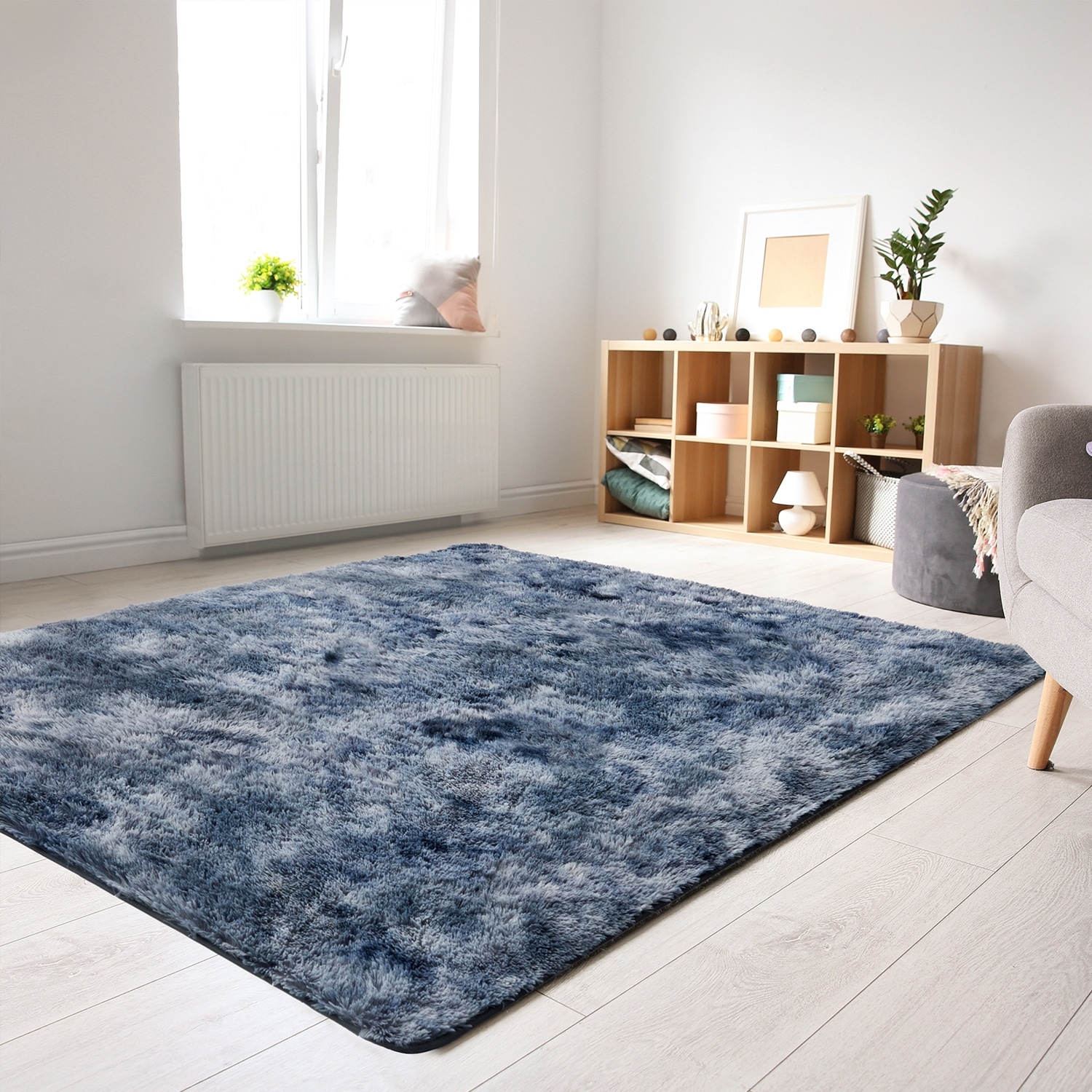 5ft Fluffy Area Rugs Tie-dye Shaggy Soft Home Carpet Winter Warm